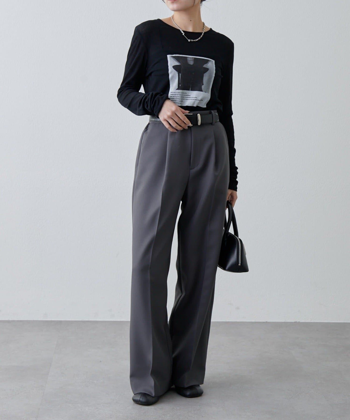 透紗照片圖案長袖T恤