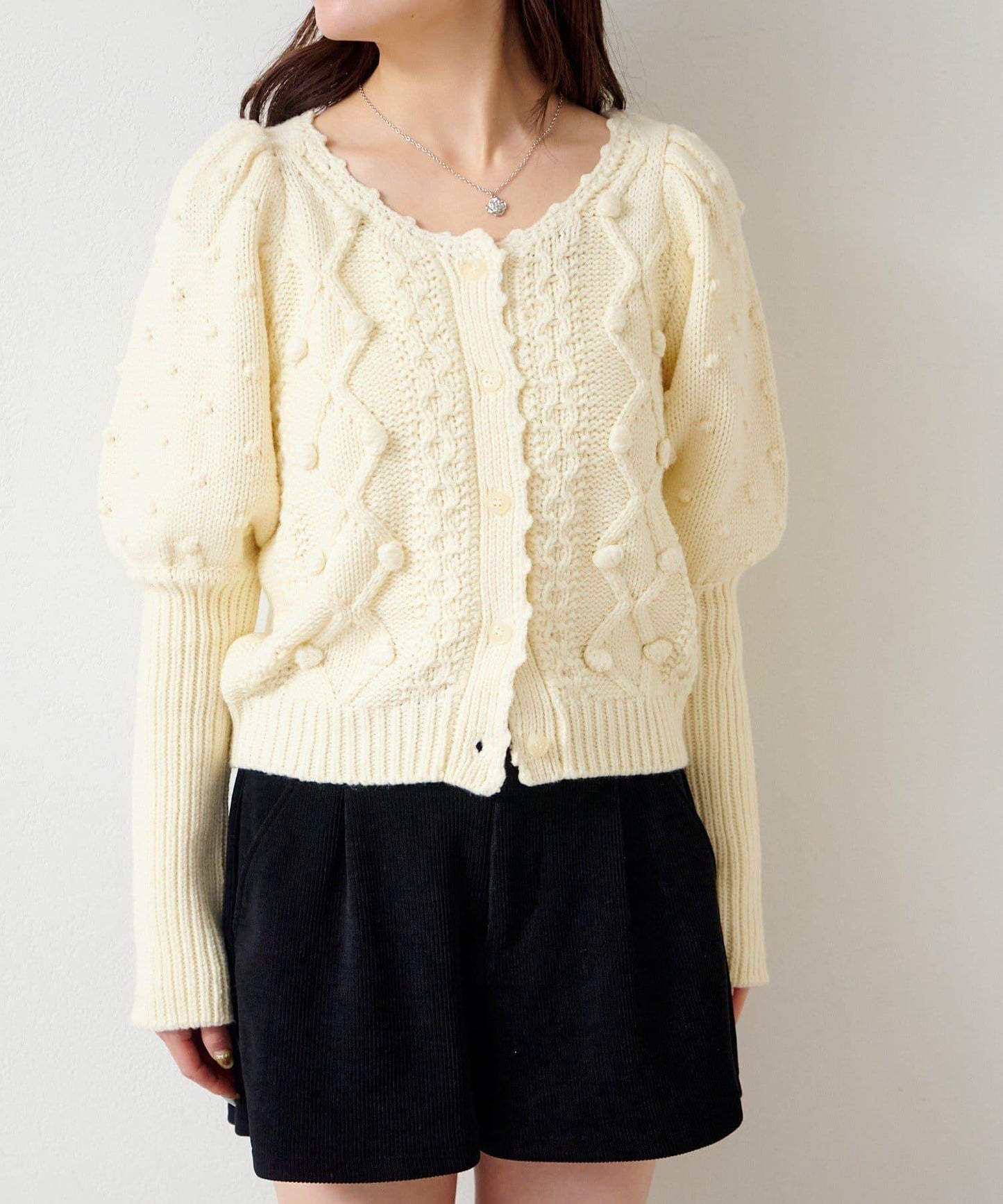 毛球裝飾 針織開衫