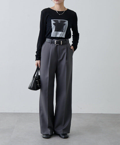 透紗照片圖案長袖T恤