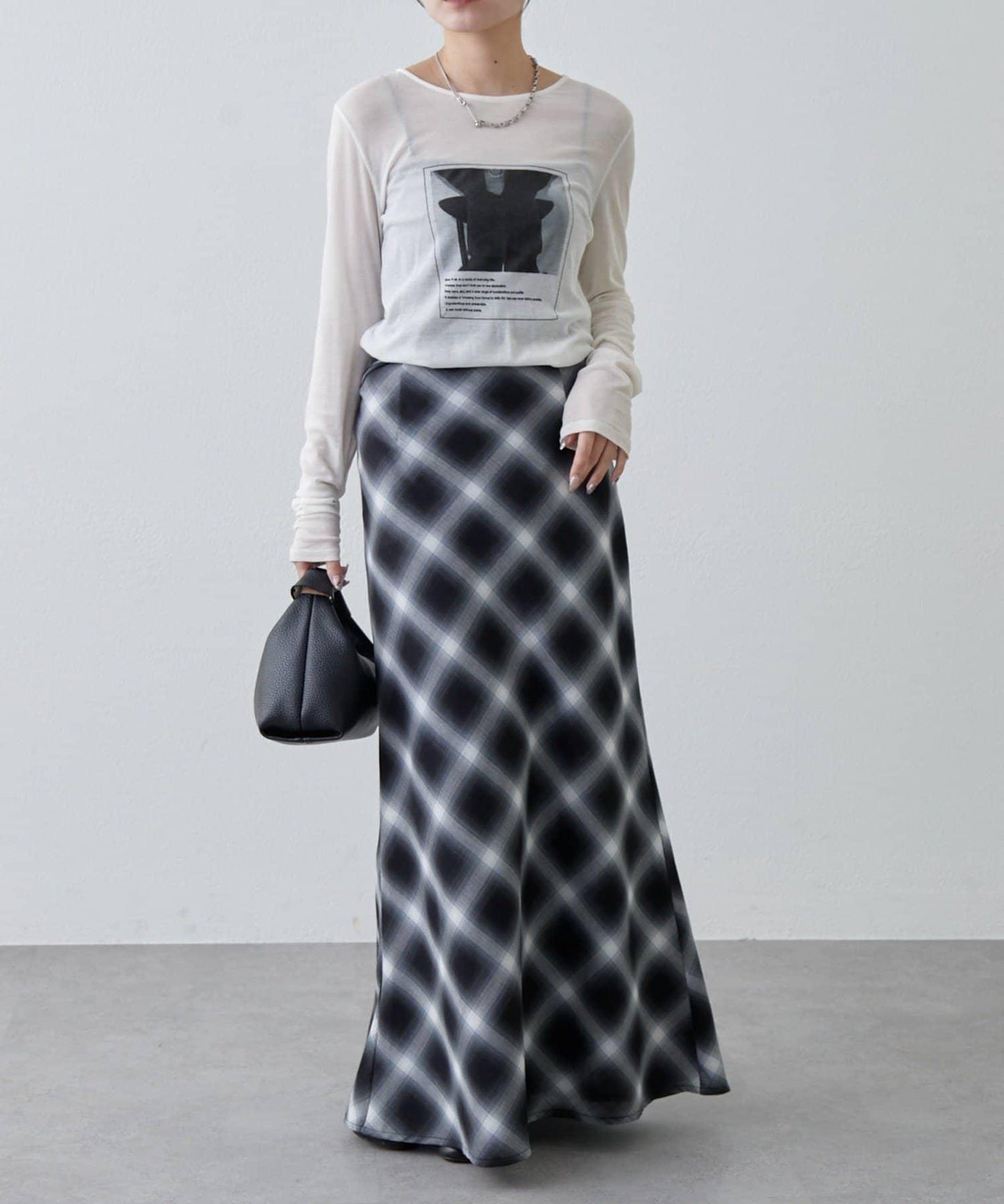 透紗照片圖案長袖T恤