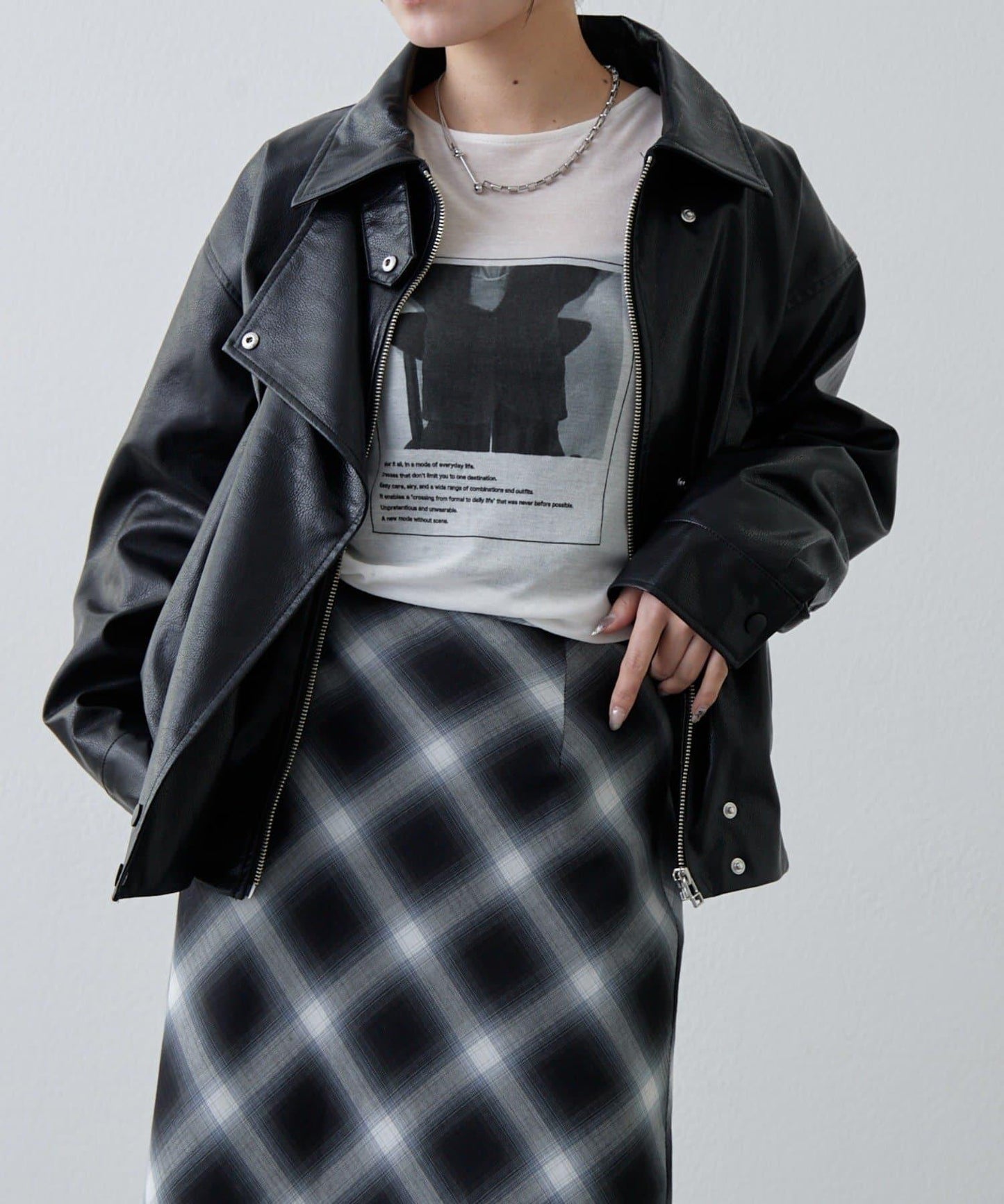 透紗照片圖案長袖T恤