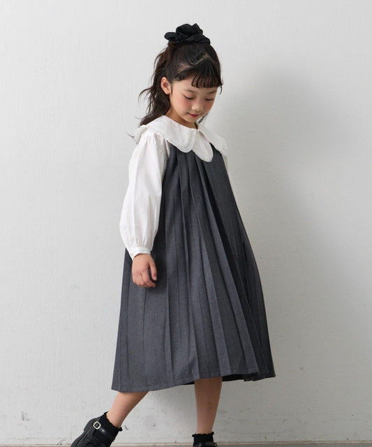 兒童正式場合 大翻領褶襉 連衣裙套裝