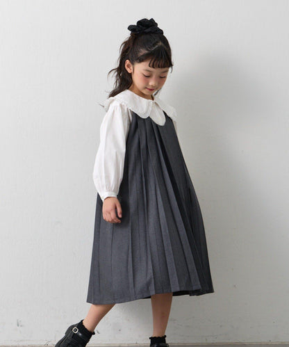 兒童正式場合 大翻領褶襉 連衣裙套裝