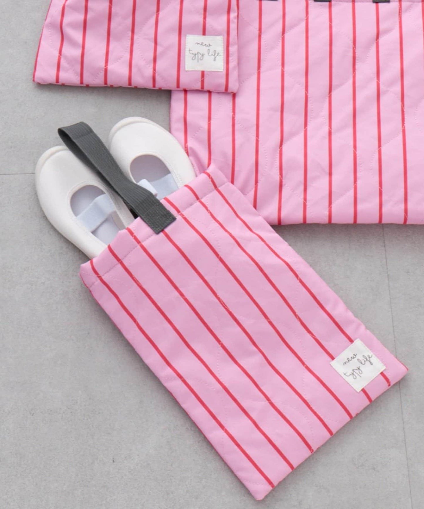 兒童入學準備條紋室內鞋收納袋