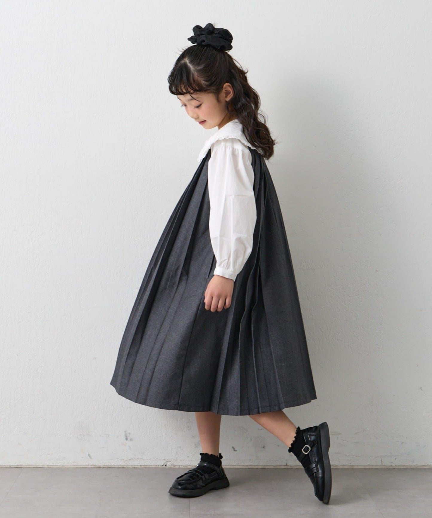 兒童正式場合 大翻領褶襉 連衣裙套裝