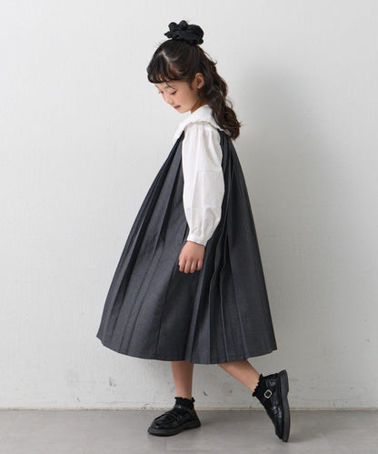 兒童正式場合 大翻領褶襉 連衣裙套裝