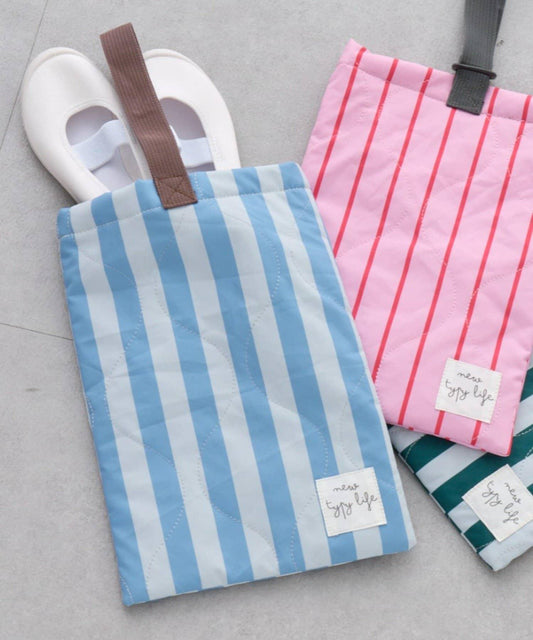 兒童入學準備條紋室內鞋收納袋