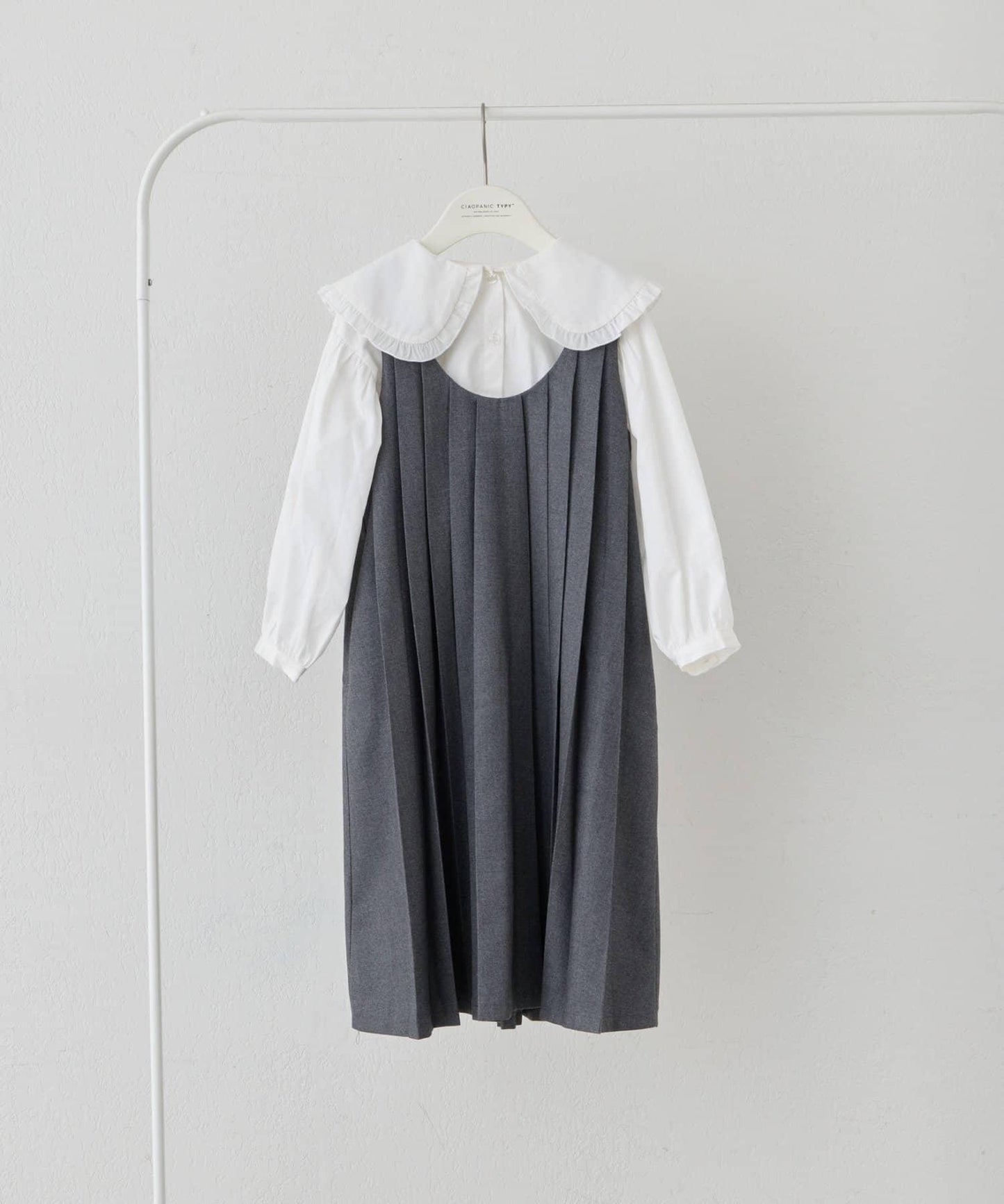 兒童正式場合 大翻領褶襉 連衣裙套裝