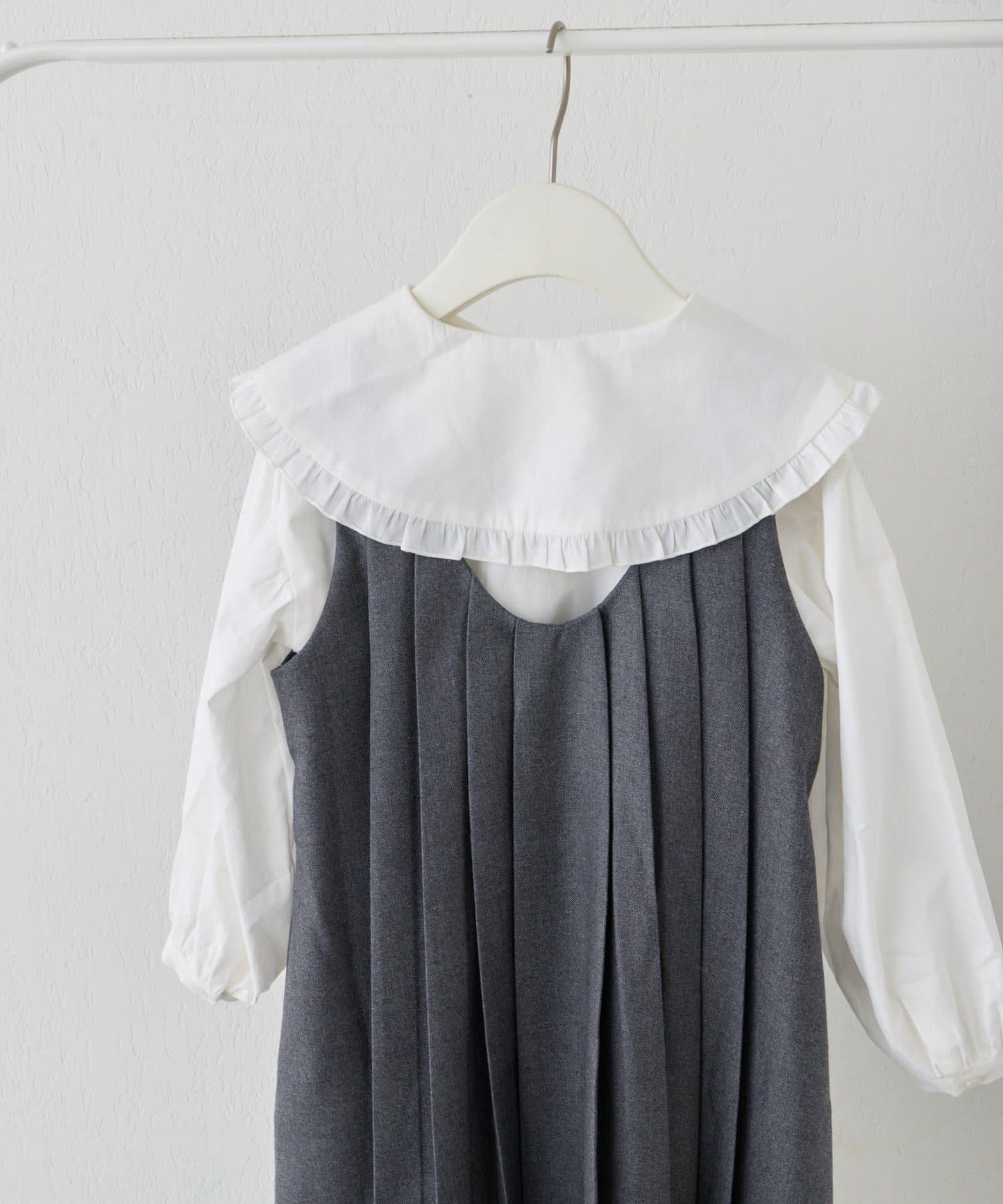 兒童正式場合 大翻領褶襉 連衣裙套裝