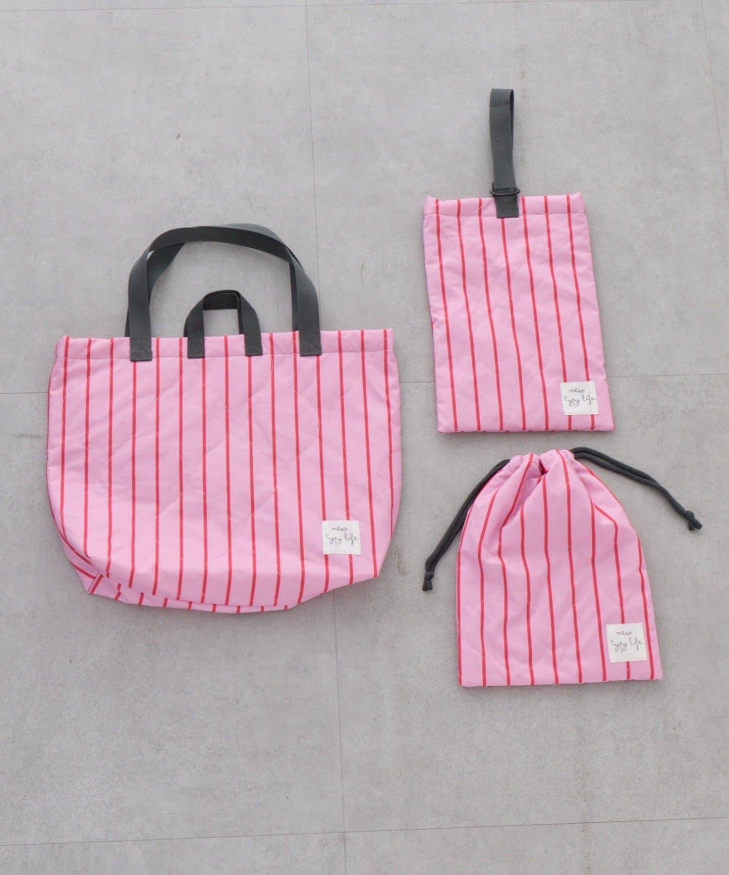 KIDS 新生活入學準備 條紋 手提課包