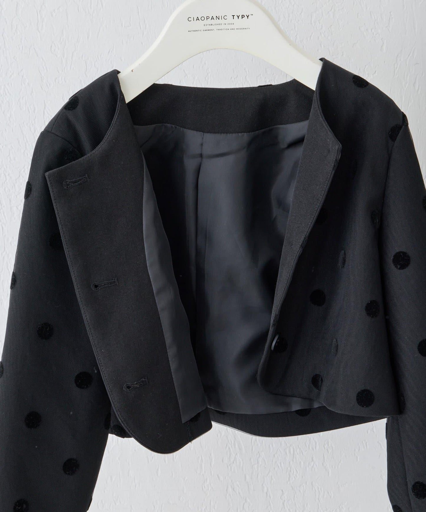 兒童禮儀 圓點網紗 夾克連衣裙套裝