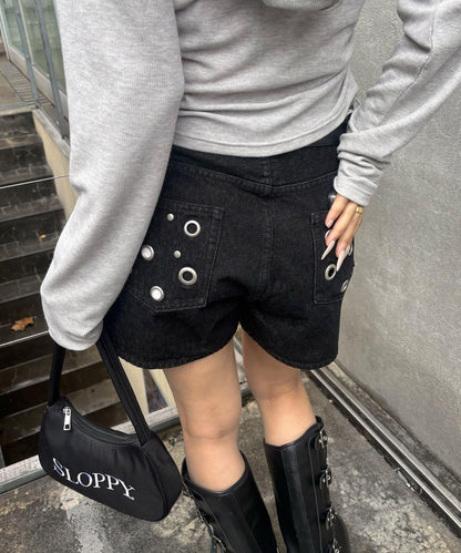 Eyelet DENIM 設計短褲