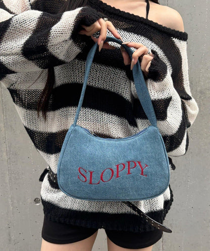SLOPPY LOGO 圖案單肩包