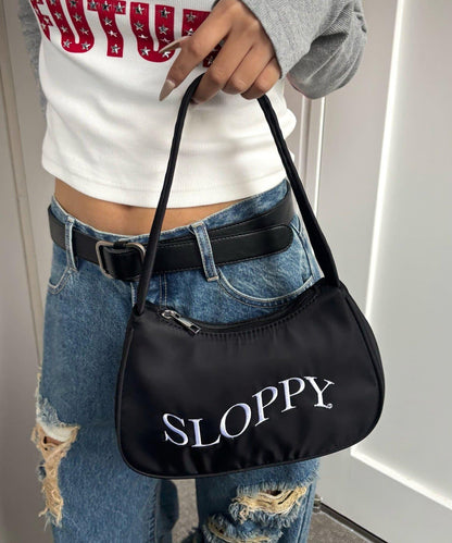 SLOPPY LOGO 圖案單肩包