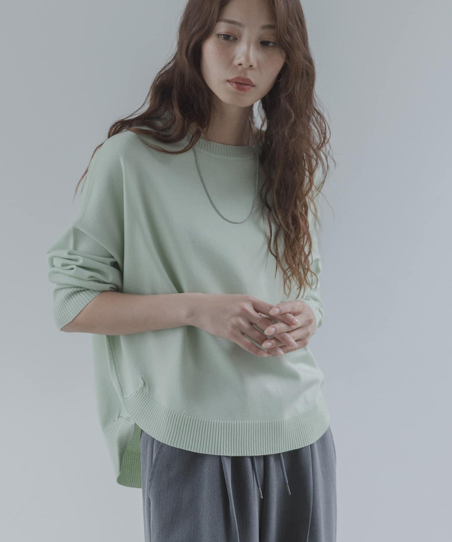 防起球繭形針織上衣（部分色）