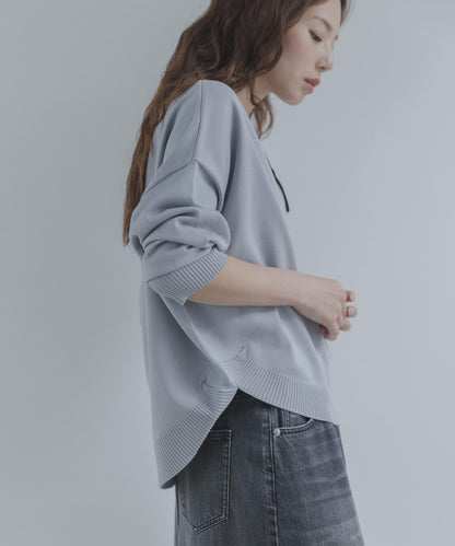 防起球繭形針織上衣（部分色）