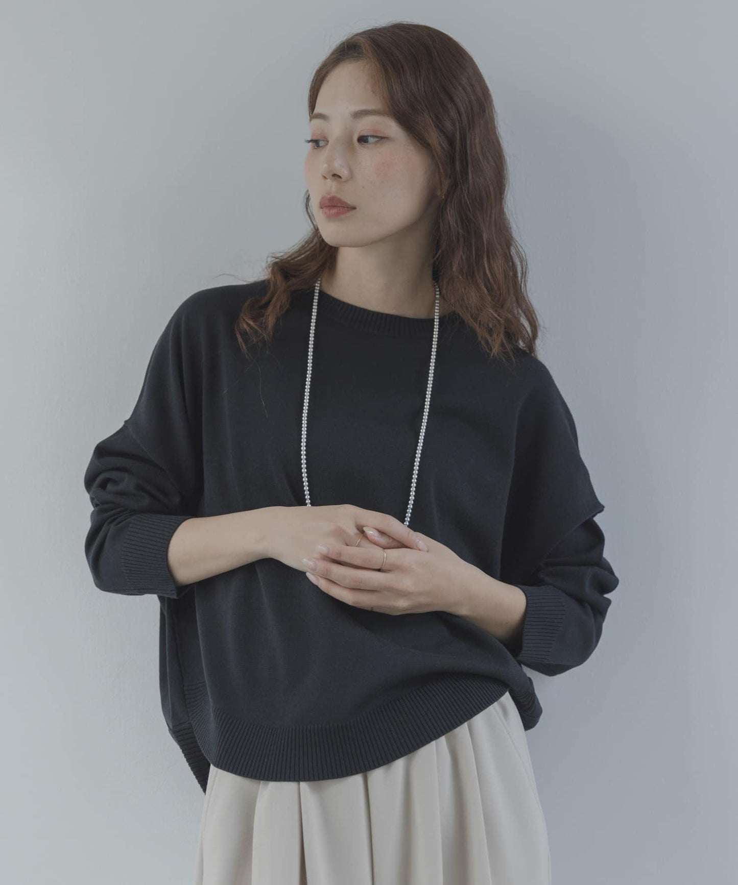 防起球繭形針織上衣（部分色）