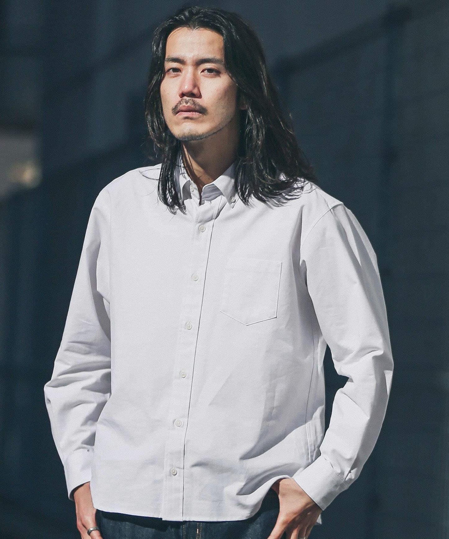 抗菌牛津佈扣領長袖襯衫
