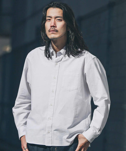 抗菌牛津佈扣領長袖襯衫