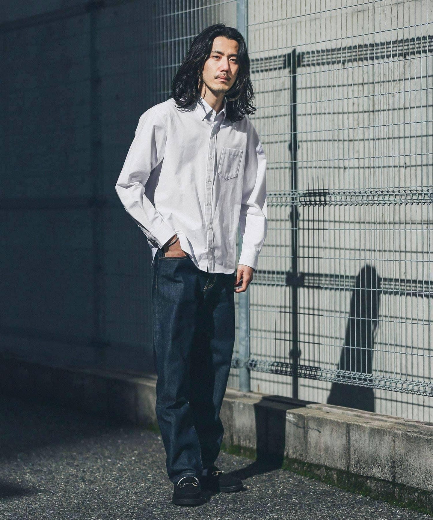 抗菌牛津佈扣領長袖襯衫