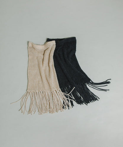 fringe mesh 設計 半身裙