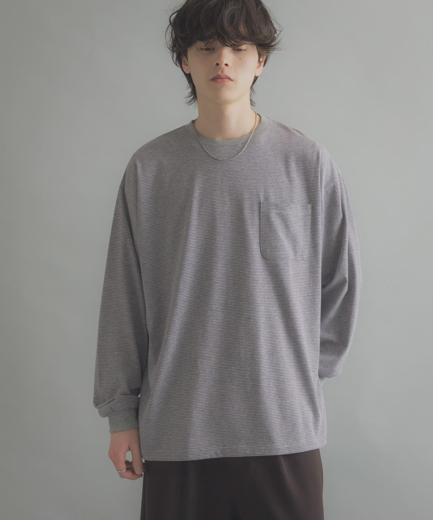 細條紋長袖T恤