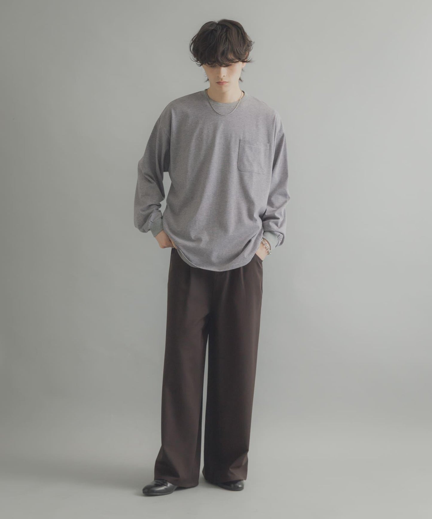 細條紋長袖T恤