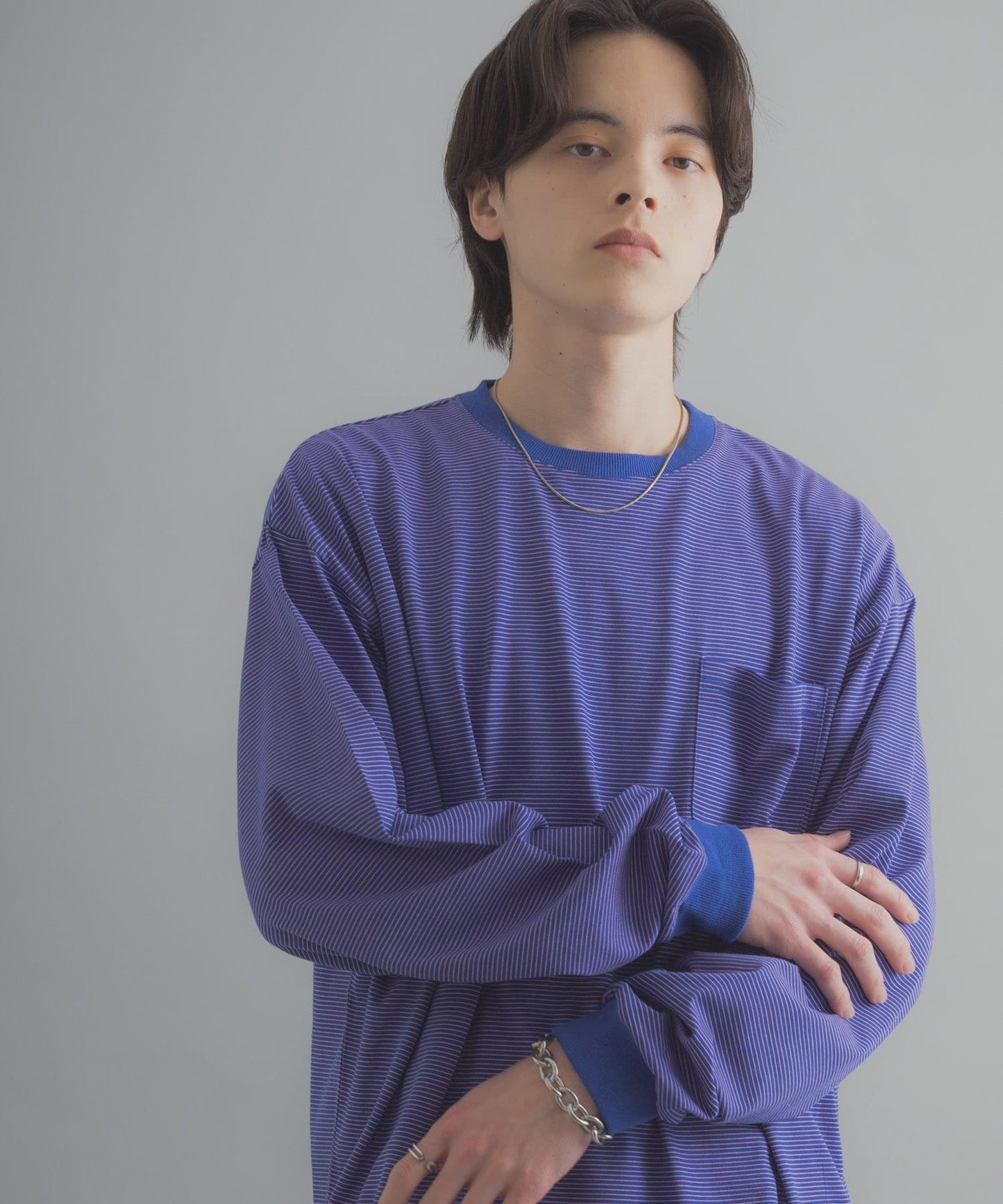 細條紋長袖T恤
