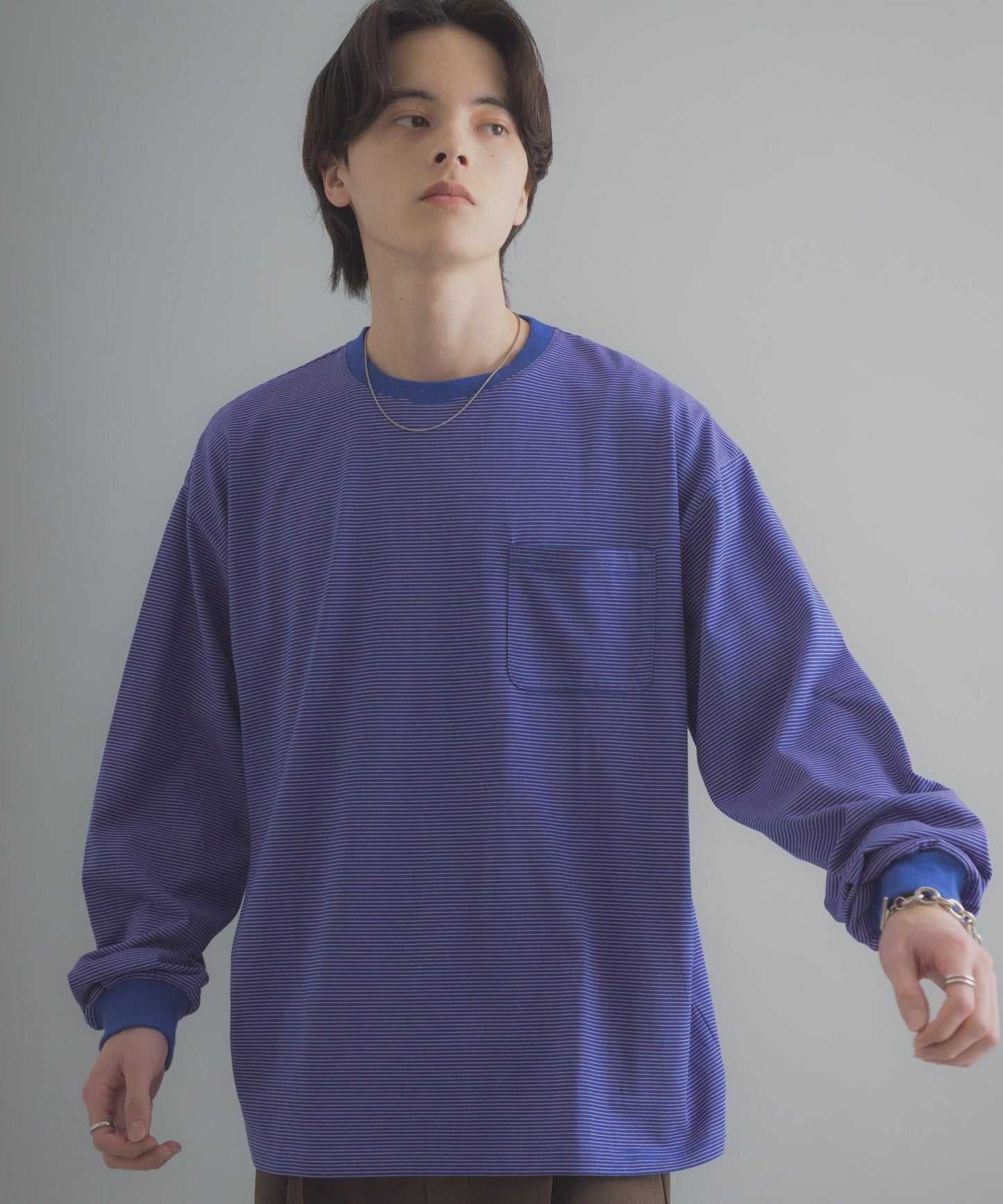 細條紋長袖T恤
