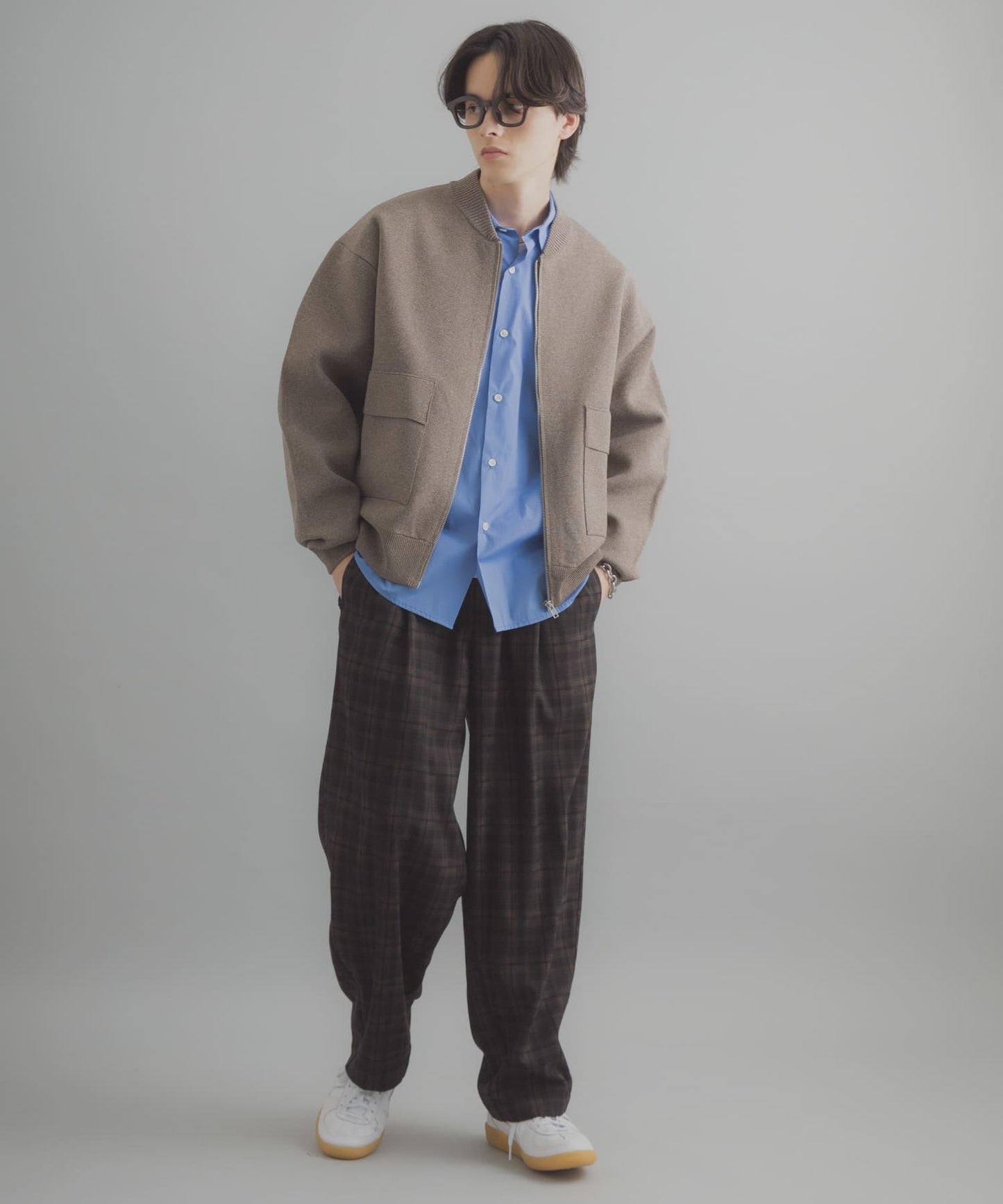 可水洗 雙口袋 針織外套