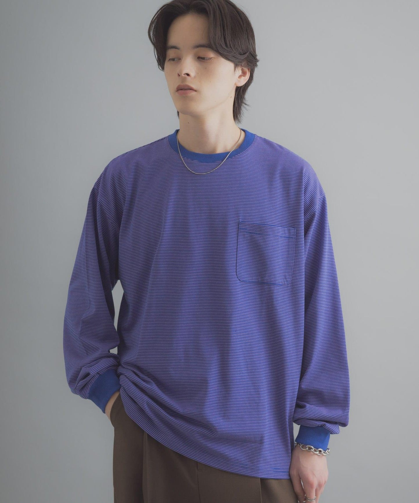 細條紋長袖T恤
