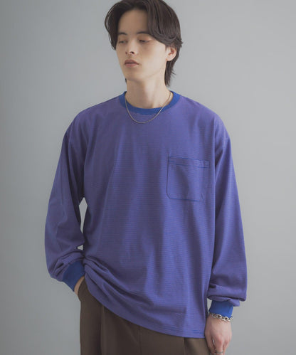 細條紋長袖T恤