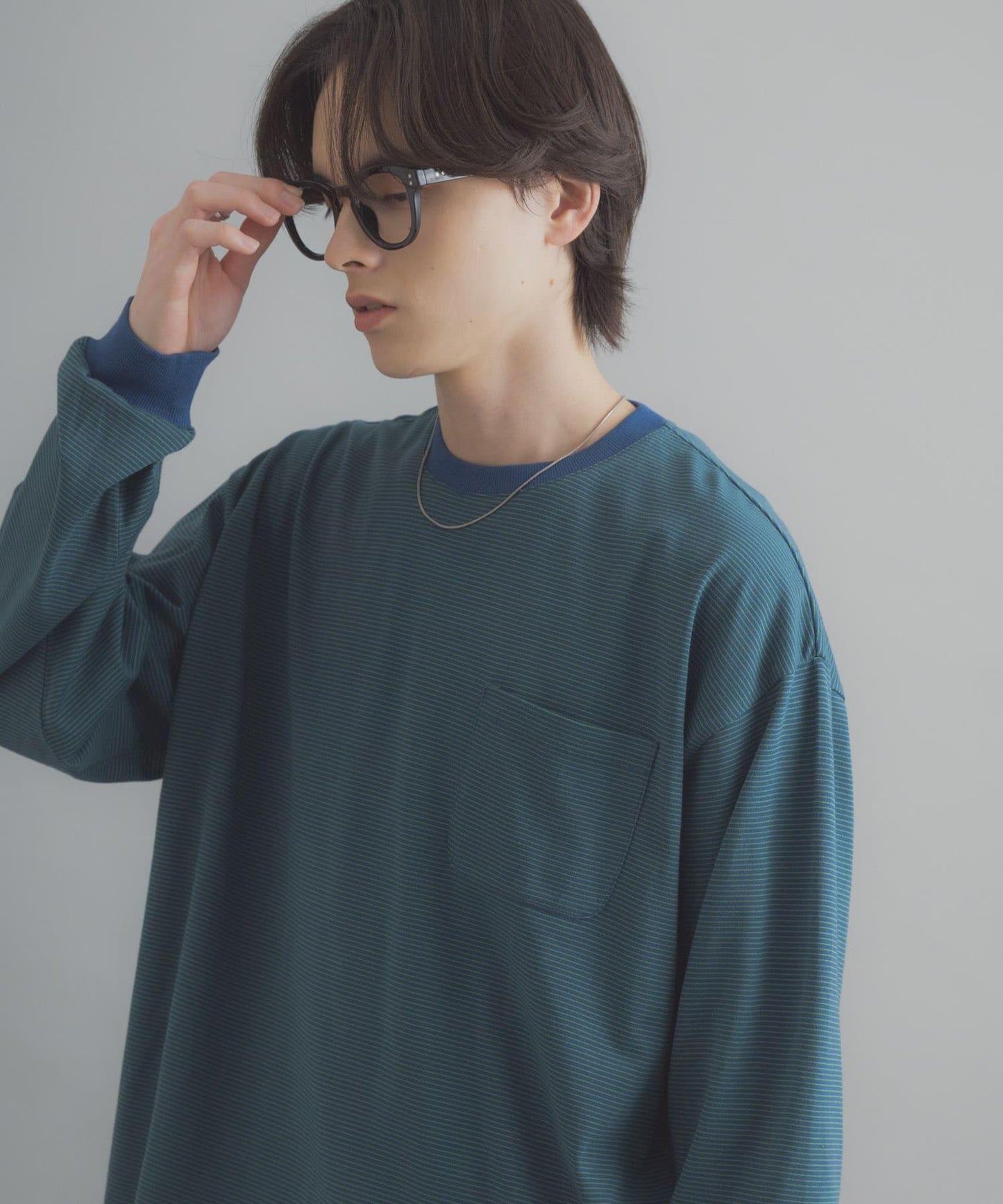 細條紋長袖T恤