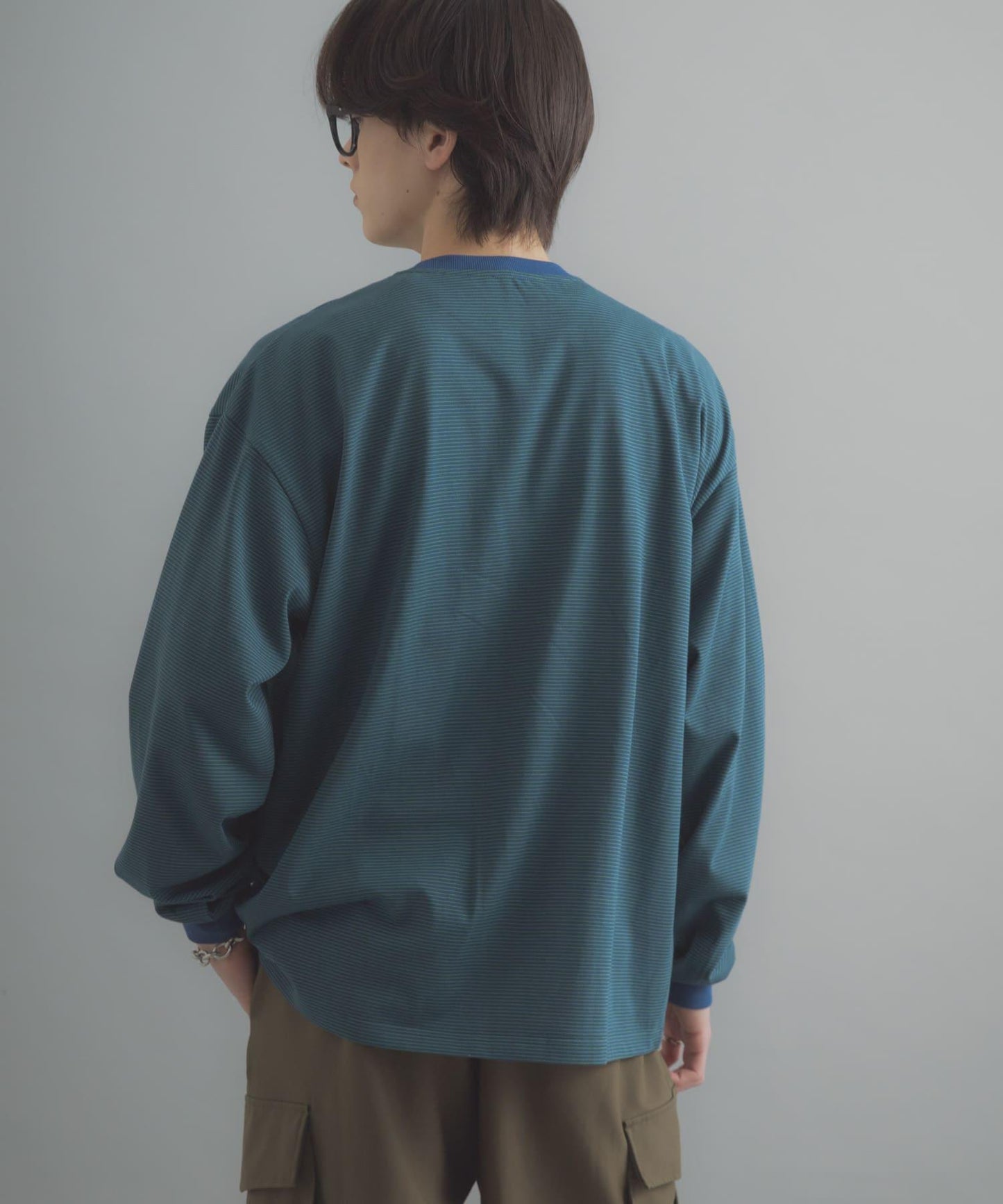細條紋長袖T恤