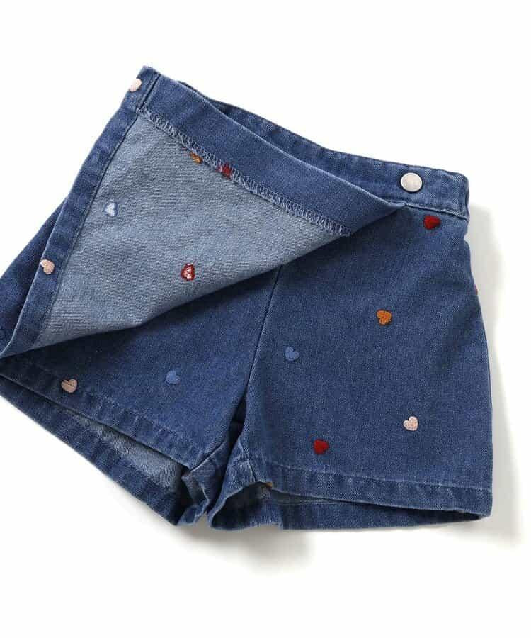 愛心雛菊刺繡＋裹身設計＋短款裙褲