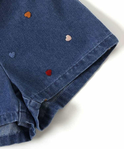 愛心雛菊刺繡＋裹身設計＋短款裙褲
