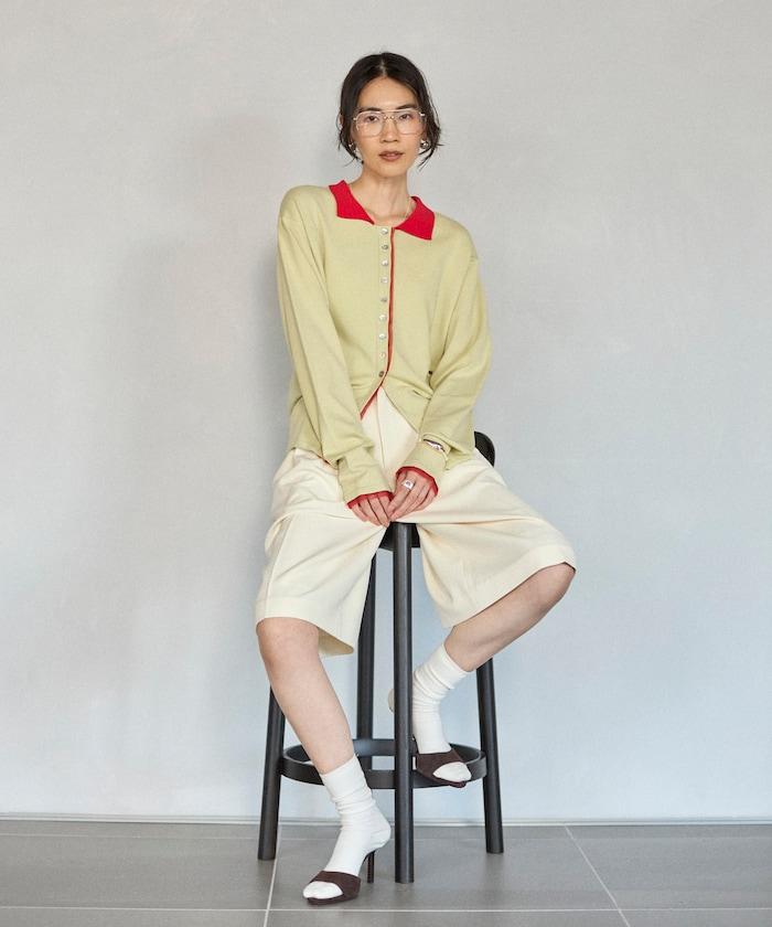 配色設計 長袖 假兩件 POLO針織 針織開衫