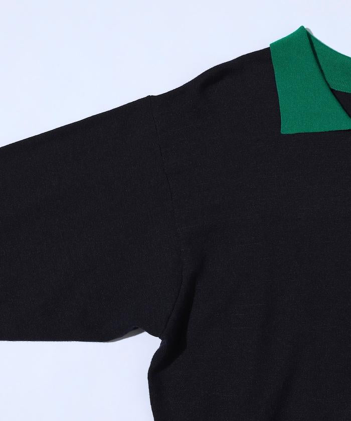 配色設計 長袖 假兩件 POLO針織 針織開衫