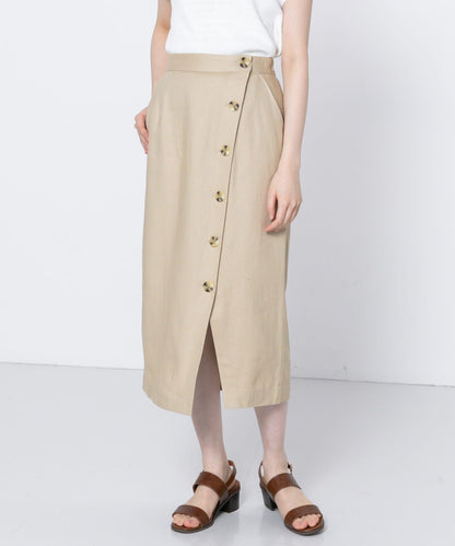 紐扣裝飾修身半身裙