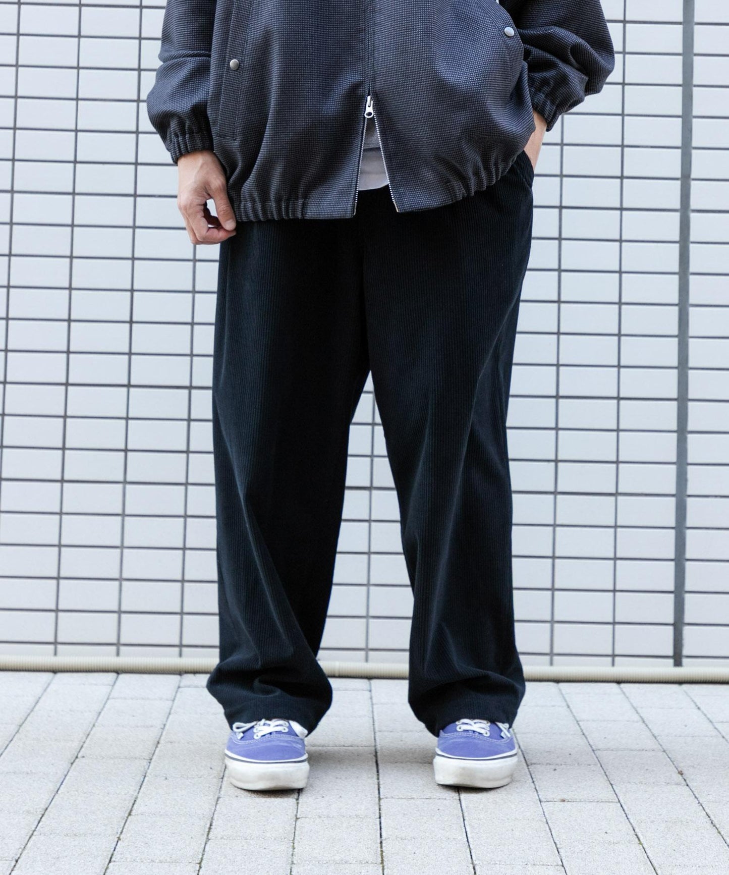 Dad簡約燈芯絨寬鬆長褲