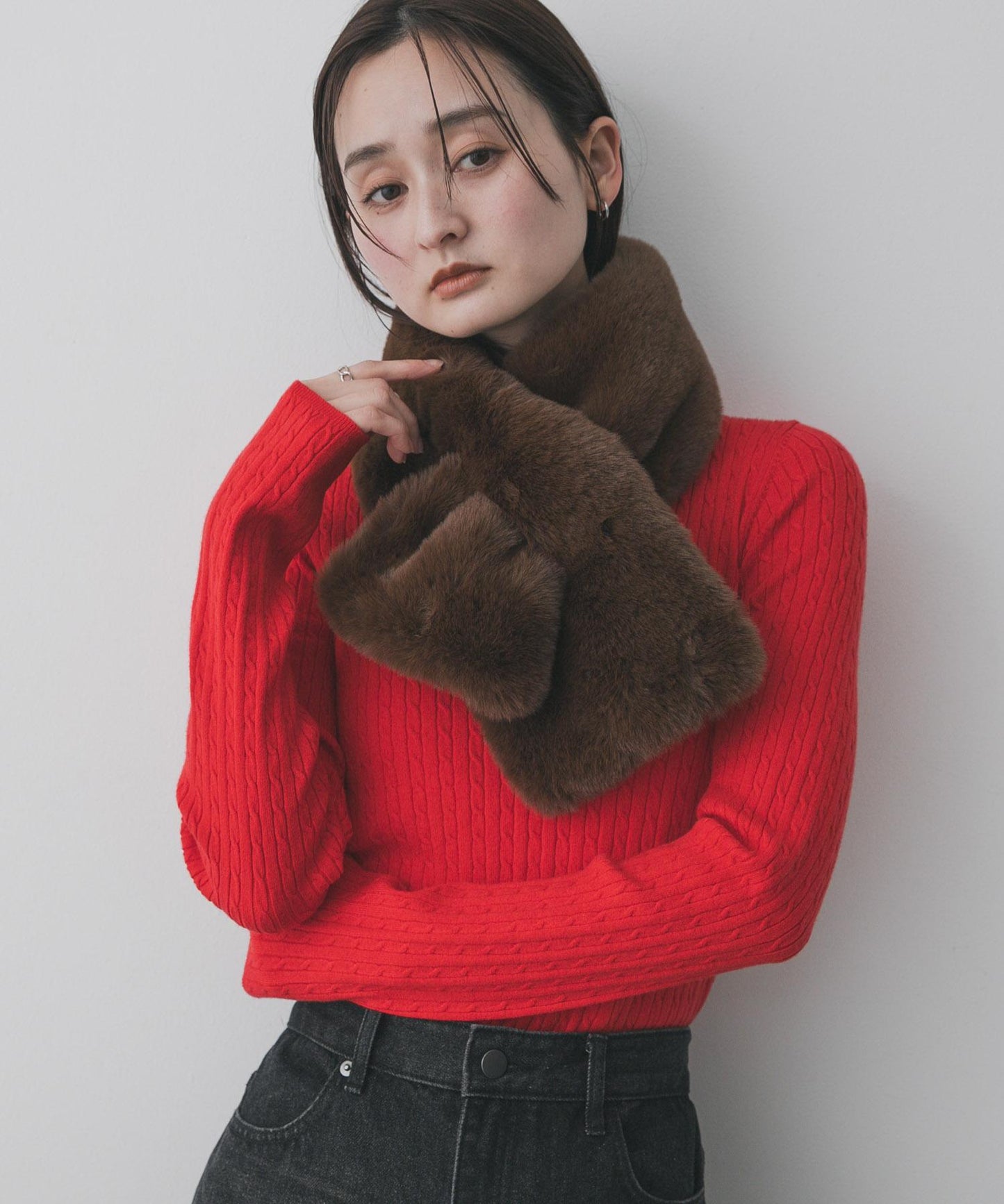 蓬鬆仿皮草圍巾