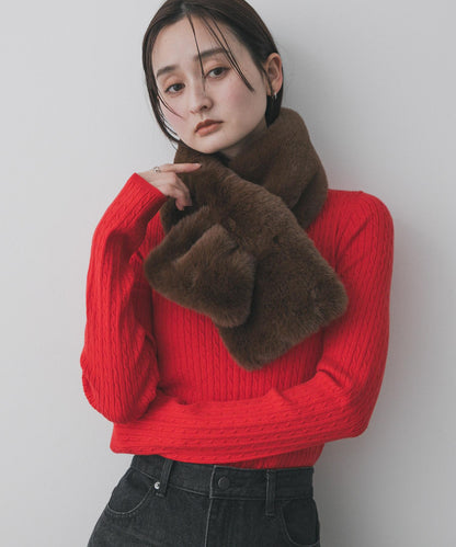蓬鬆仿皮草圍巾