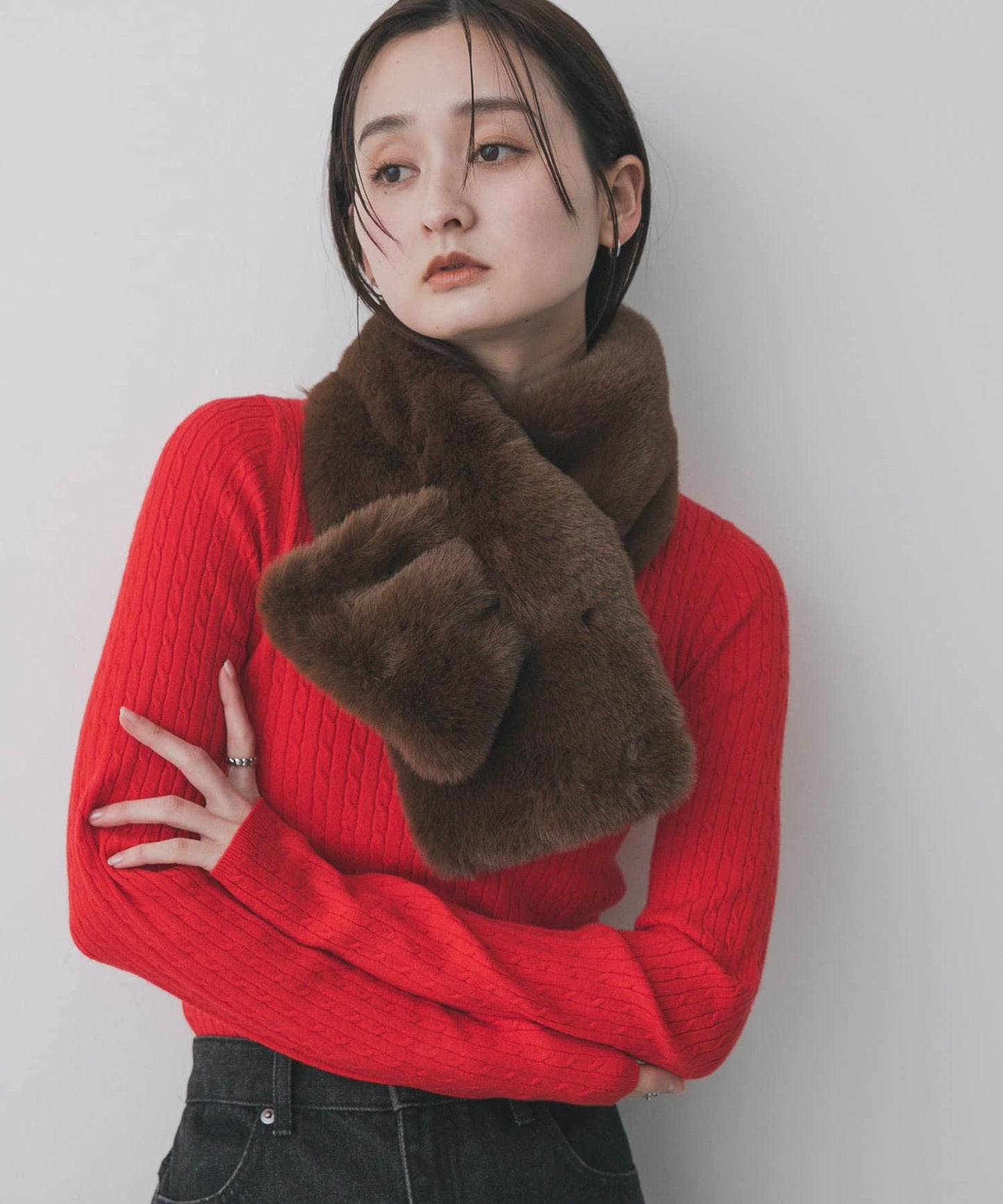 蓬鬆仿皮草圍巾