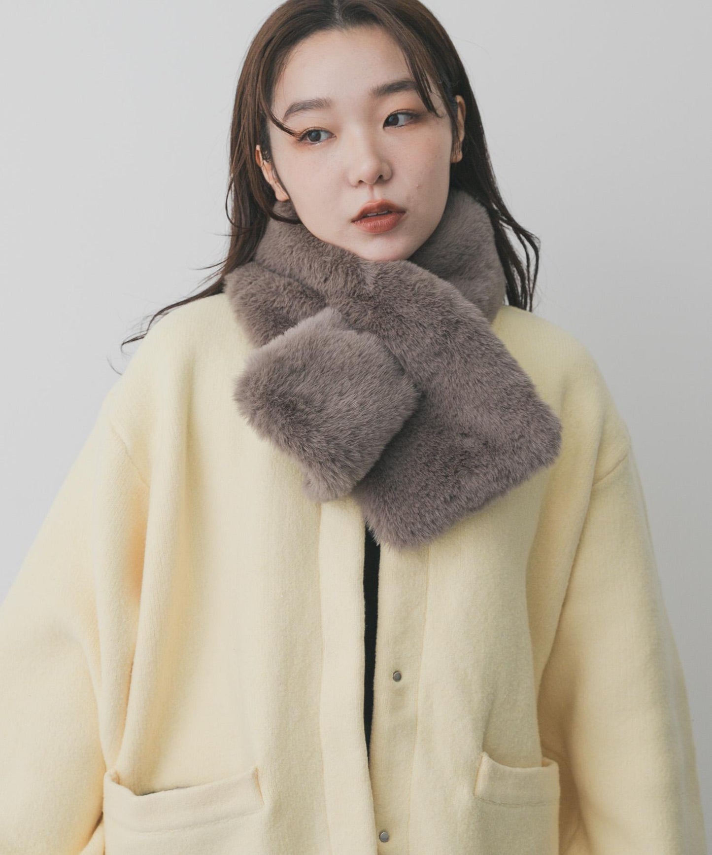 蓬鬆仿皮草圍巾