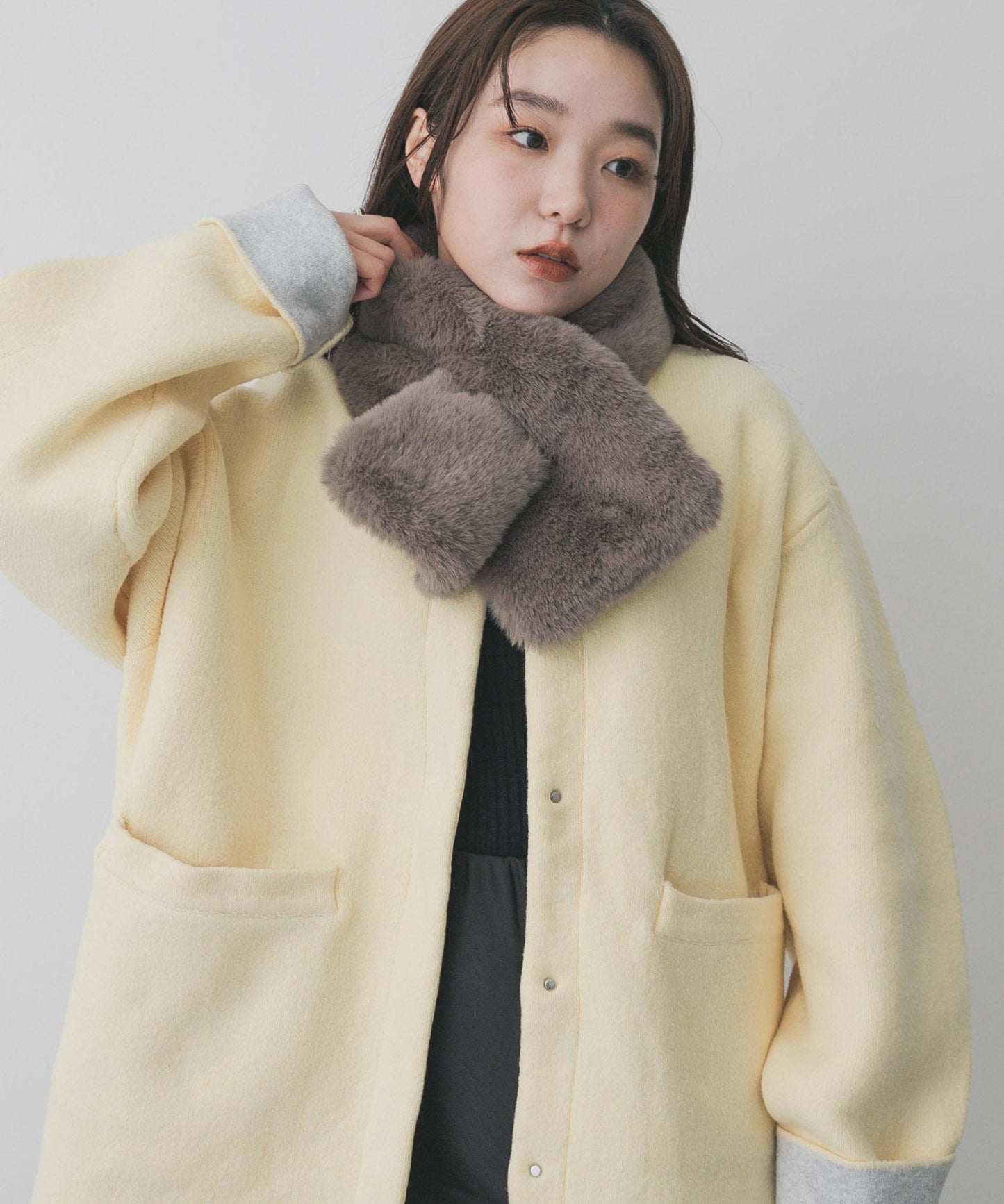 蓬鬆仿皮草圍巾