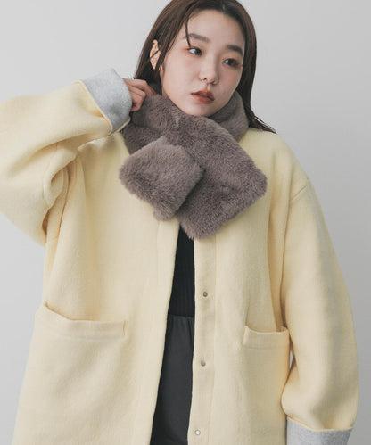 蓬鬆仿皮草圍巾