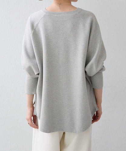 BA字母側拉鍊針織衫