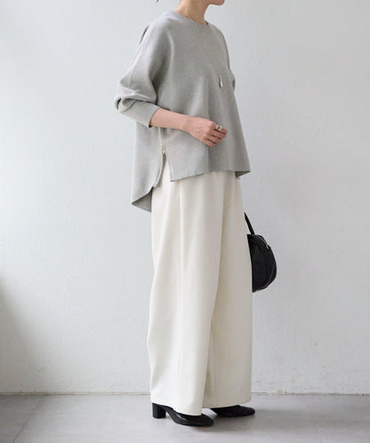 BA字母側拉鍊針織衫