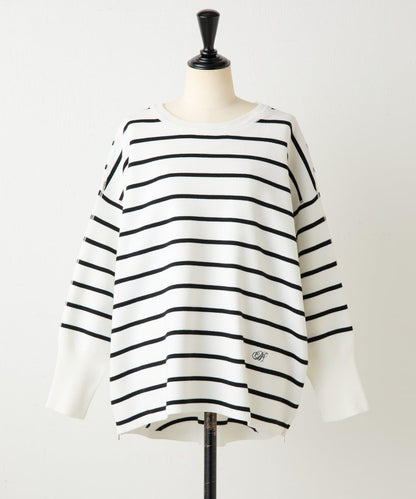 BA字母側拉鍊針織衫