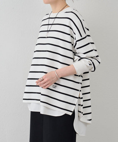 BA字母側拉鍊針織衫